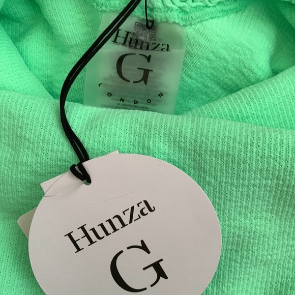 NWT Hunza G square neck crinkle swimsuit one size in lime - Picture 9 of 9